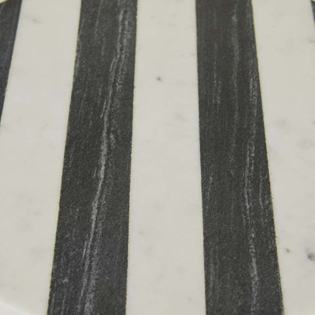 Rufus Stripe Tray - Black Marble - White Marble