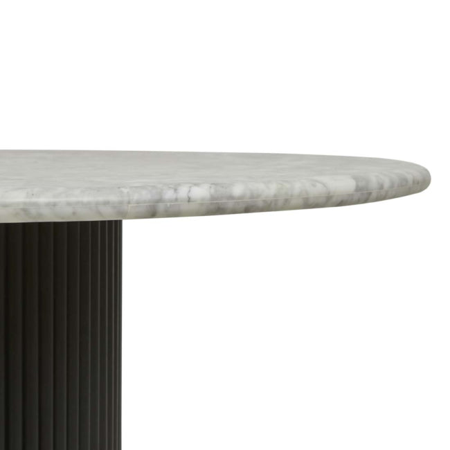 Benjamin Ripple Marble Dining Table - Bk/MtWhite - 1.2