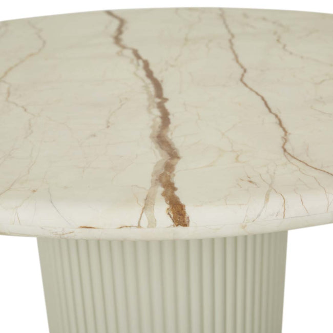 Benjamin Ripple Marble Dining Table - Putty/BrnVein - 1.2