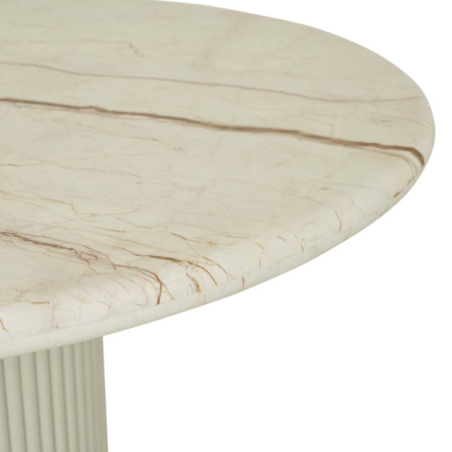 Benjamin Ripple Marble Dining Table - Putty/BrnVein - 1.2