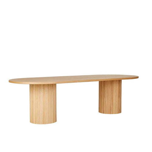 Benjamin Ripple Oval Dining Table - Natural Ash - 2.8m