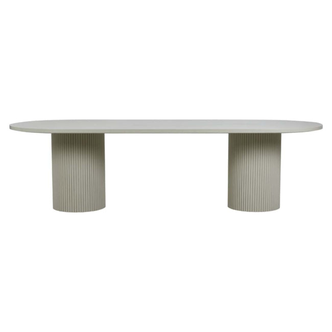 Benjamin Ripple Oval Dining Table - Putty - 2.2m