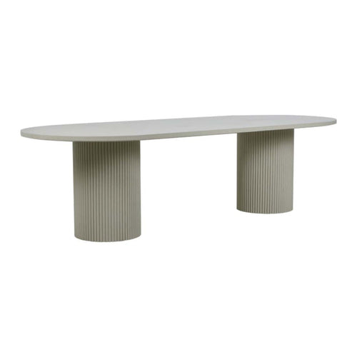 Benjamin Ripple Oval Dining Table - Putty - 2.8m