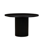 Benjamin Ripple Round Dining Table - Matt Black - 1.2