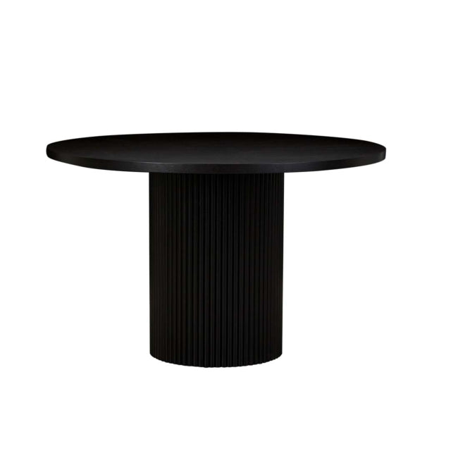 Benjamin Ripple Round Dining Table - Matt Black - 1.2