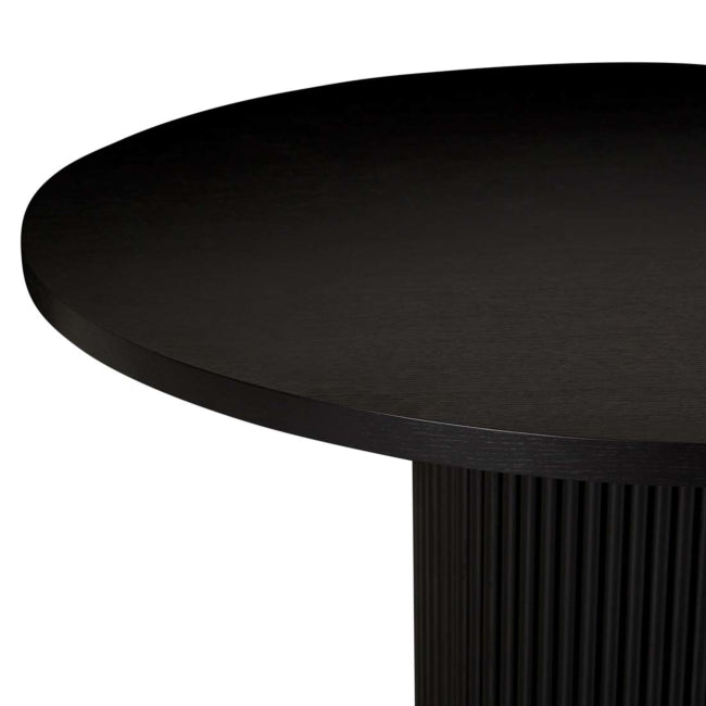 Benjamin Ripple Round Dining Table - Matt Black - 1.2