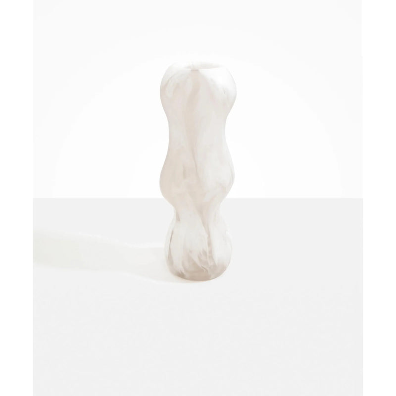 Large Mountain Vase - Swirl White Clear