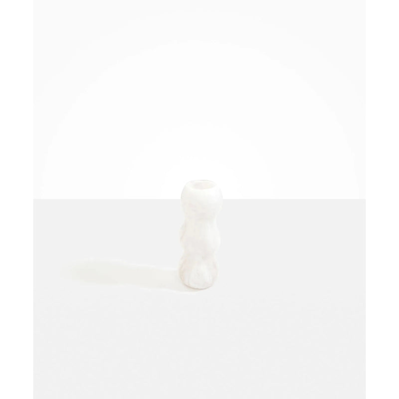 Small Mountain Vase - Swirl White Clear