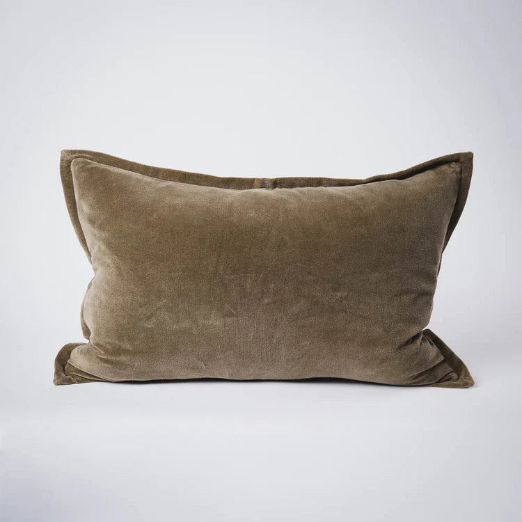 Evelyn Velvet Cushion - Olive