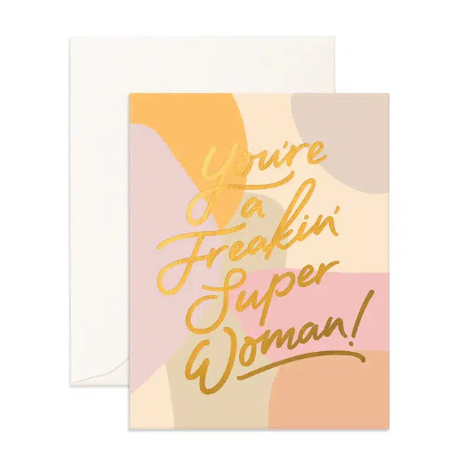 Freakin' Superwoman Paint Greeting Card