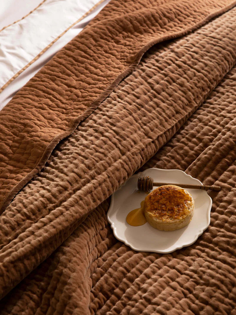 Cino Caramel Grand Cotton Velvet Quilt
