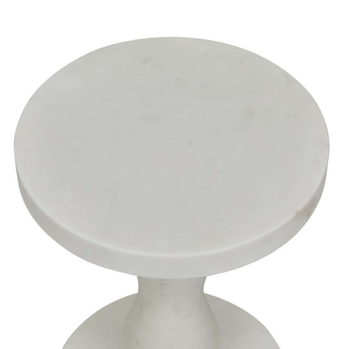 Rufus Classic Marble Side Table - White Marble