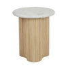 Artie Wave Ripple Side Table - Matt White Marble - Powder Blue