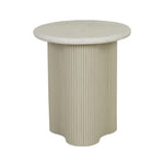 Artie Wave Ripple Side Table - Matt White Marble - Putty