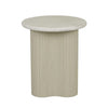 Artie Wave Ripple Side Table - Matt White Marble - Putty