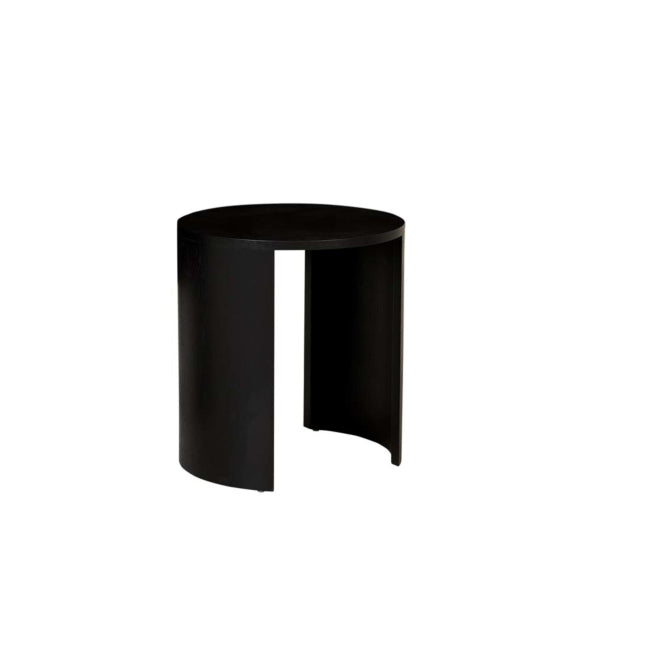 Oberon Crescent Side Table - Matt Black Oak