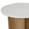 Oberon Eclipse Marble Side Table - Matt White / Natural Ash