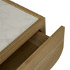 Artie Arc Marble Bedside - Matt White Marble - Natural Ash