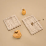Halo Rectangle Tray - Travertine