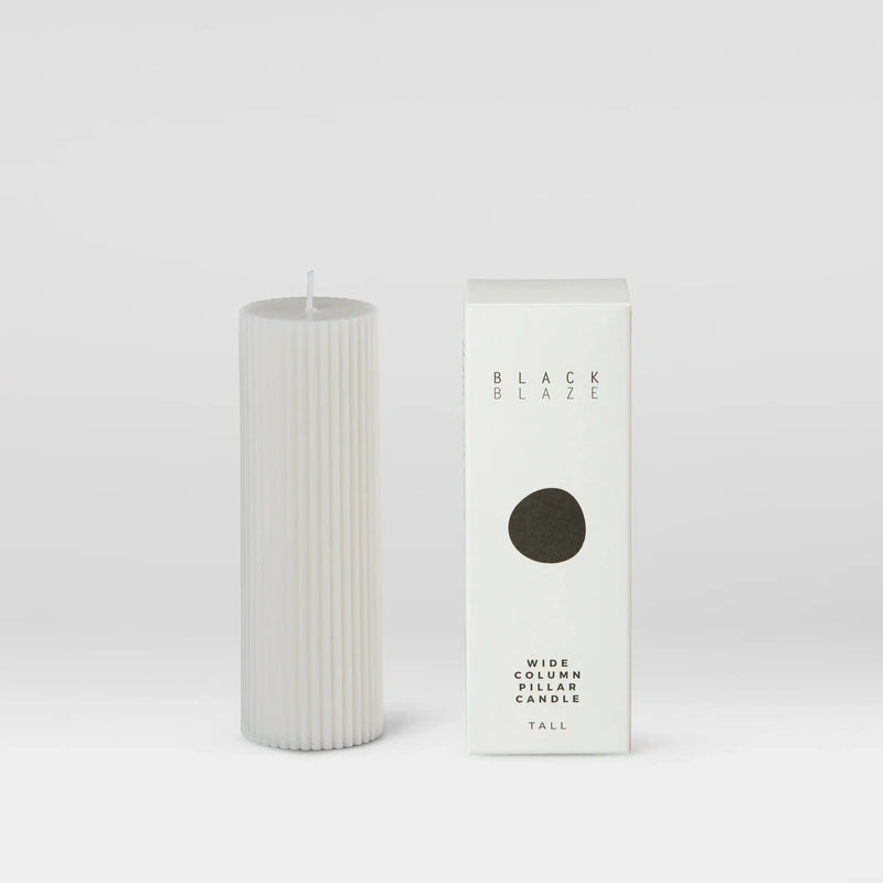 Wide Column Pillar Candle - Cream White