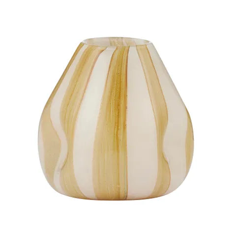 Alice Glass Vase Ivory/Mustard