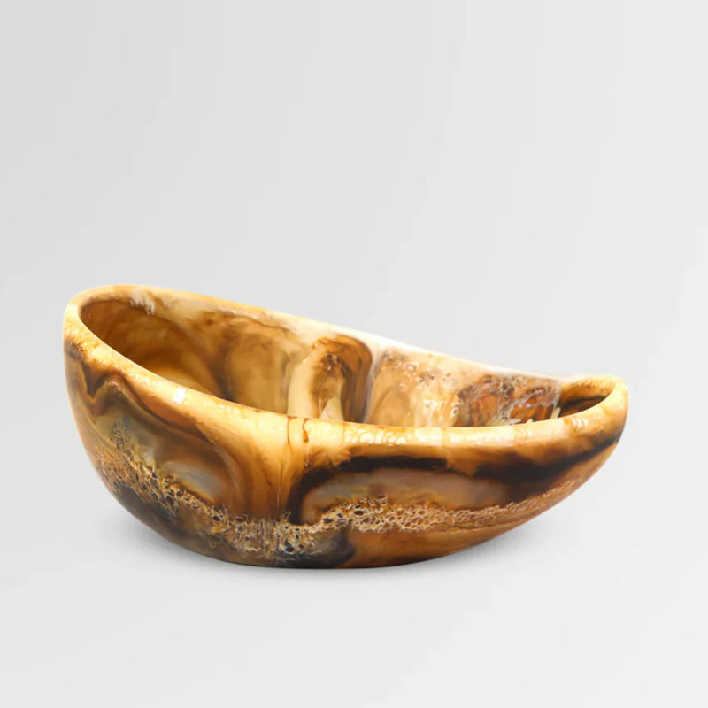 Resin Flow Dessert Bowl - Light Horn