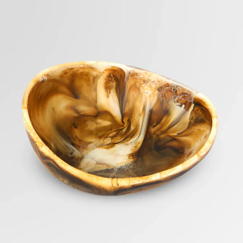 Resin Flow Dessert Bowl - Light Horn