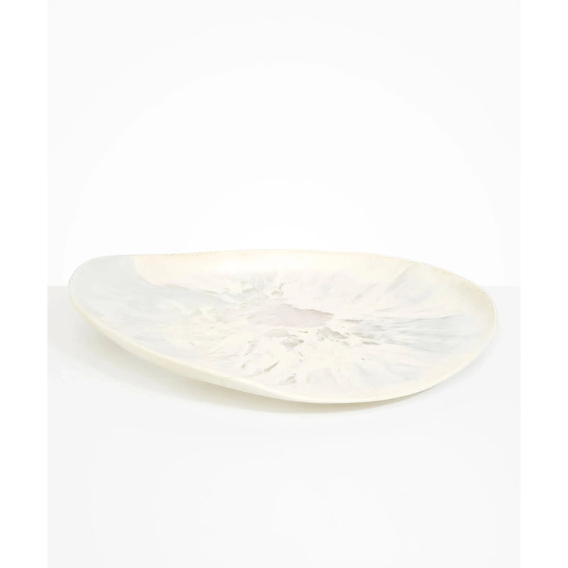 Extra Large Modern Tribal Platter - Chalk Swirl