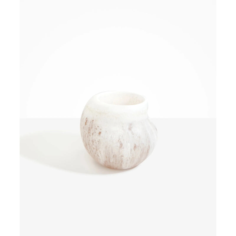 Large Moss Vase - Swirl White Clear