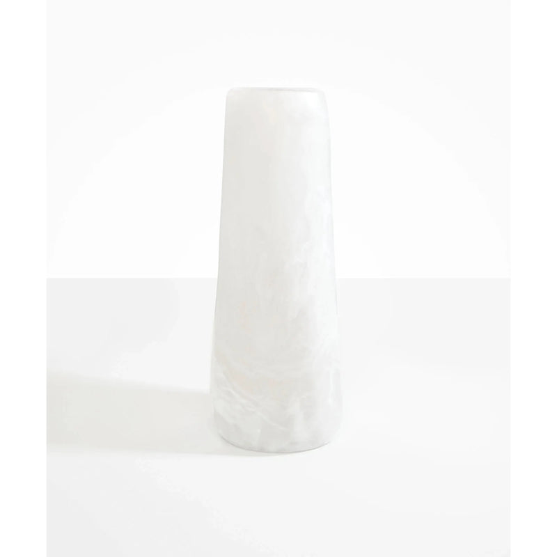 Tall Pebble Vase - Swirl White Clear