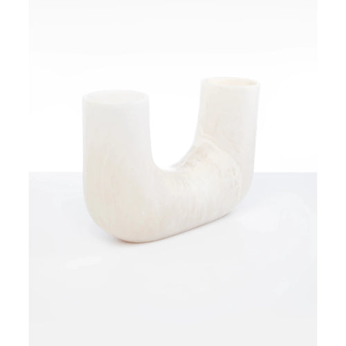 Large Resin Branch Vase - Chalk Swirl