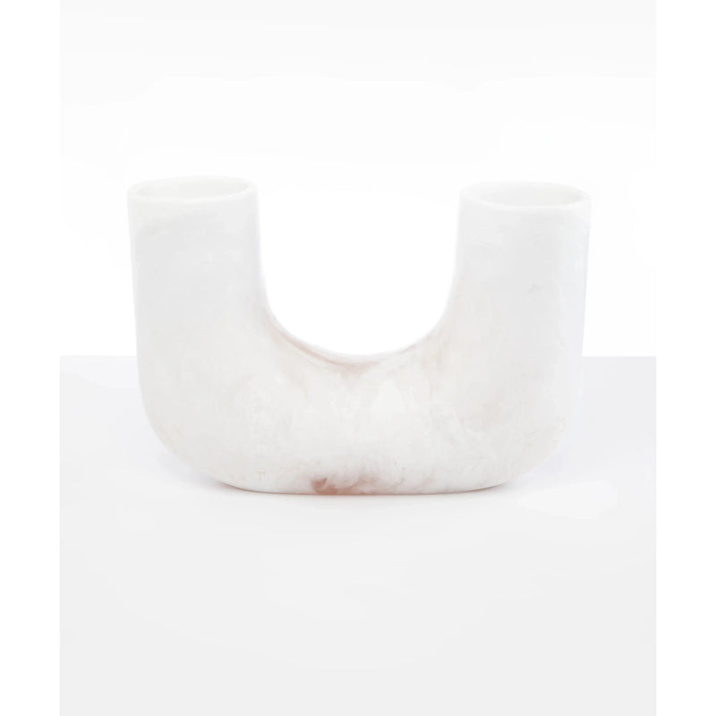 Large Resin Branch Vase - Swirl White Clear