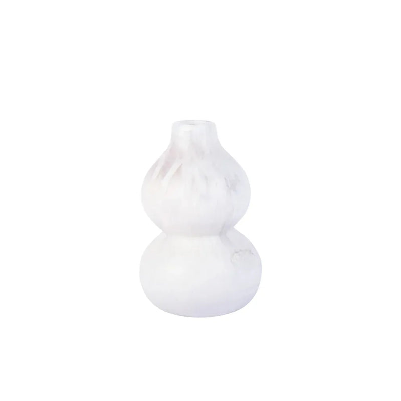 Lotus Seed Vase - Swirl White Clear