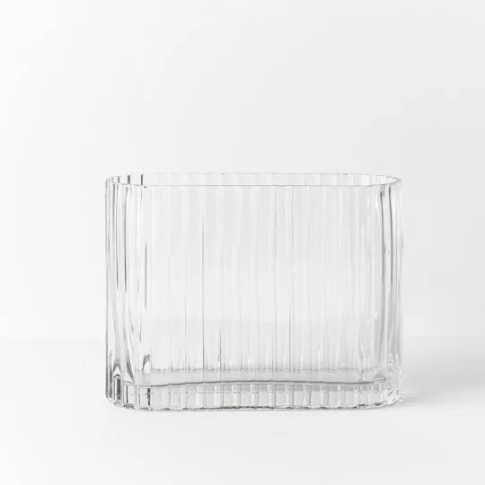 Vase Ripple Oval Clear