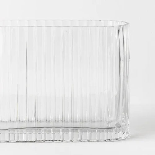 Vase Ripple Oval Clear