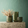 Vase Ripple Cylinder Olive