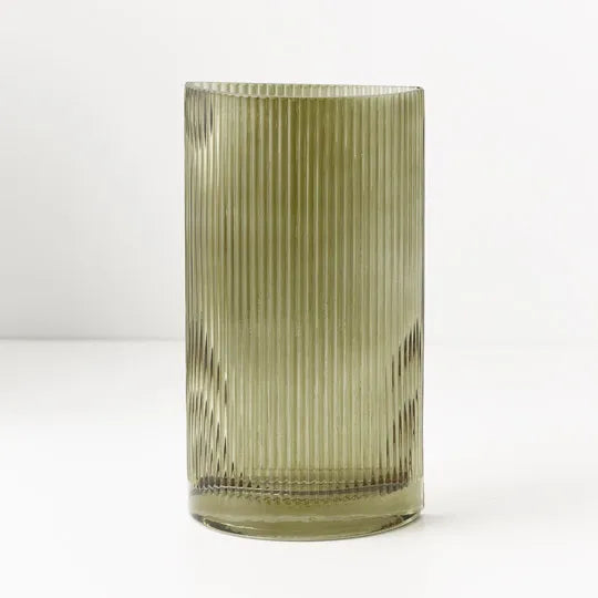 Vase Ripple Bookend - Olive