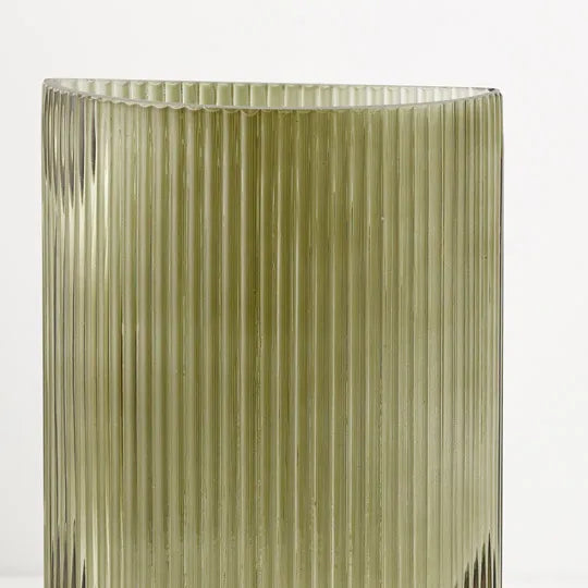 Vase Ripple Bookend - Olive