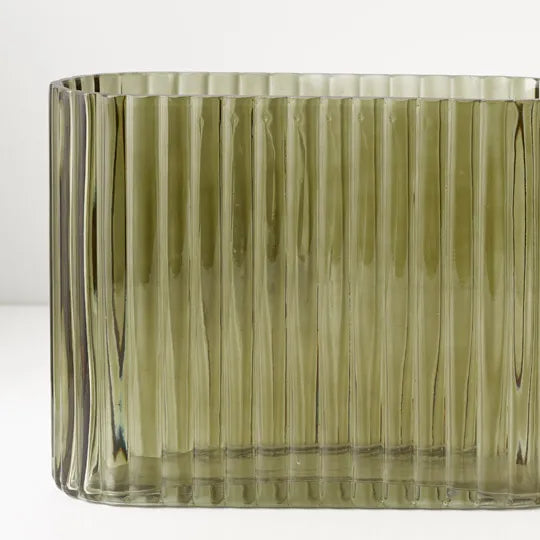 Vase Ripple Oval Olive