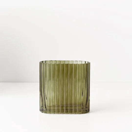 Vase Ripple Oval Olive