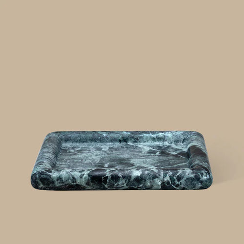 Halo Rectangle Tray - Verde Alpi Marble