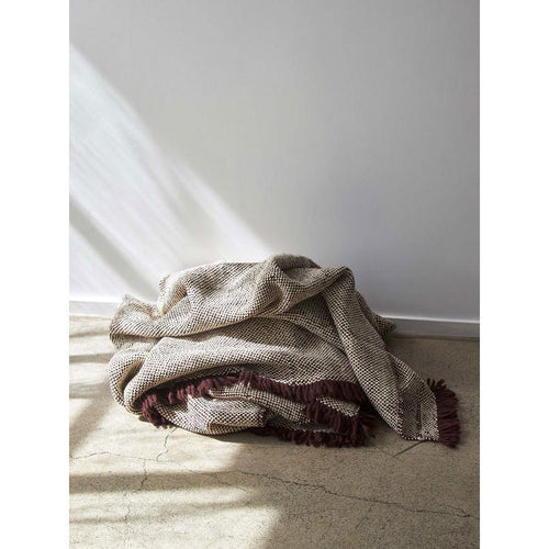 Hutt Wool Throw - Mulberry/Natural