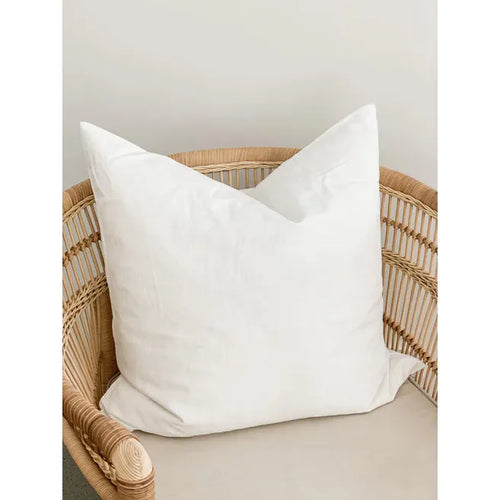 Ramie Euro Fringed Cushion - Chalk