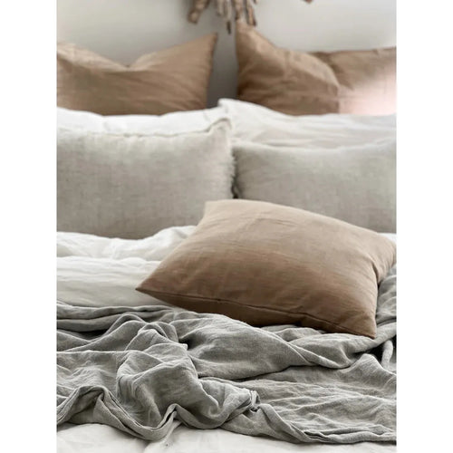 Ramie Euro Fringed Cushion - Husk