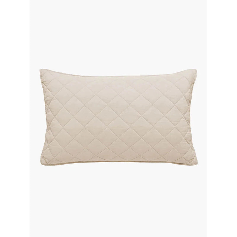 Soho Oatmeal Linen & Cotton Quilted Pillowcases