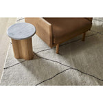 Artie Wave Ripple Side Table - Matt White Marble - Putty