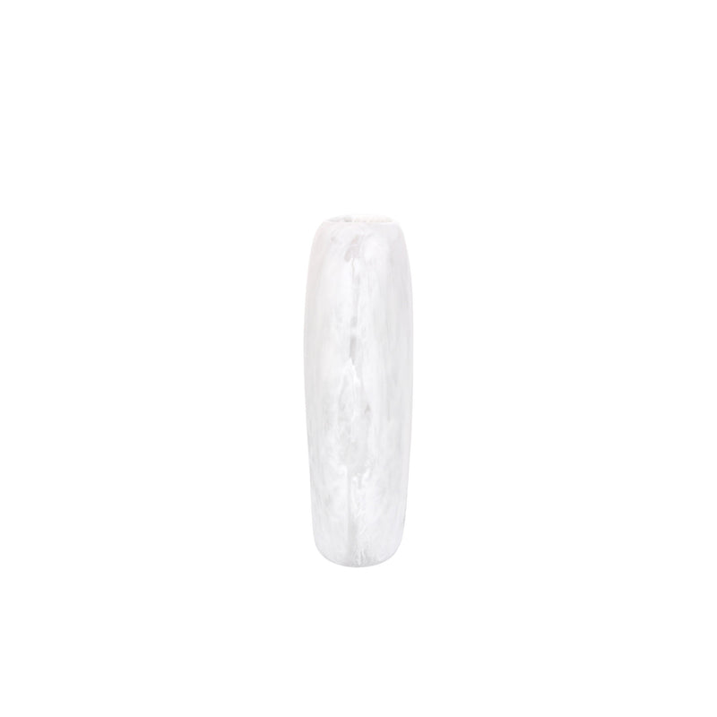 Bold Skipping Stone Vase - Snow Swirl