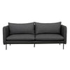 Vittoria Curve 3 Seater Sofa - Ash Tweed Black