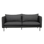 Vittoria Curve 3 Seater Sofa - Ash Tweed Black