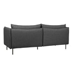 Vittoria Curve 3 Seater Sofa - Ash Tweed Black